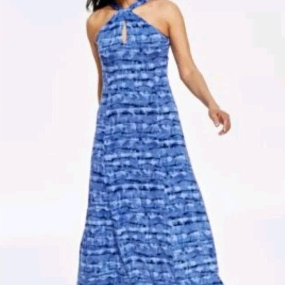 INC International Concepts Blue Halter Maxi Dress
